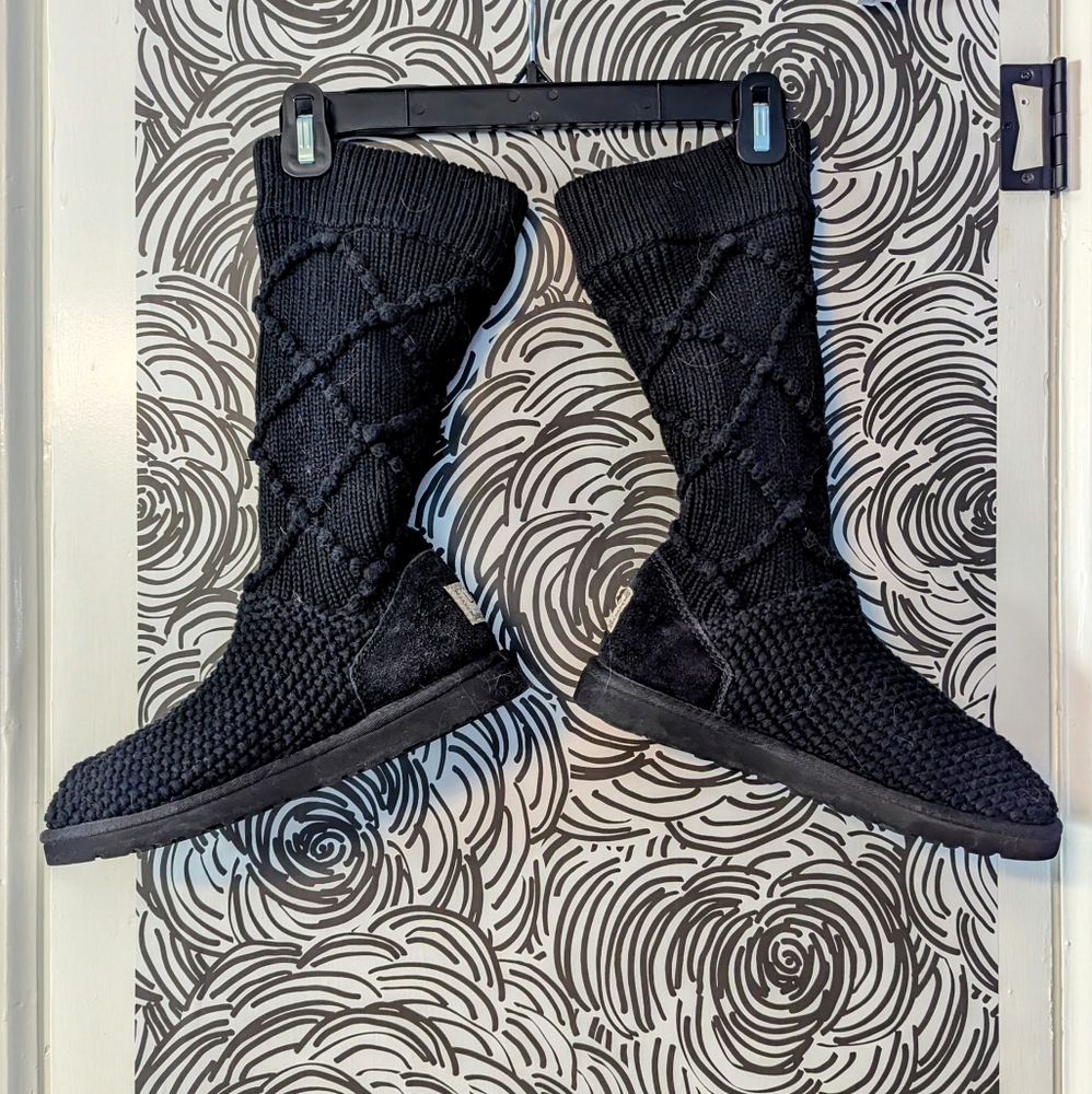 Ugg Lattice Cardy Boots Size 7 Black